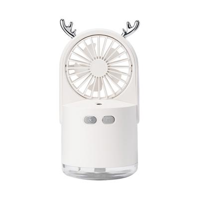 China New Car USB Mini Fan Two-in-One Deer Y2 Jet Fan The Cartoon Filling Hydration And Humidification Fan for sale