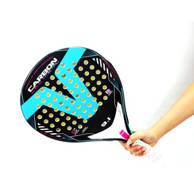 China OEM PU Beach Paddle/Padel Tennis Racket Carbon Fiber Surface with EVA Memory Flex Foam Core for sale