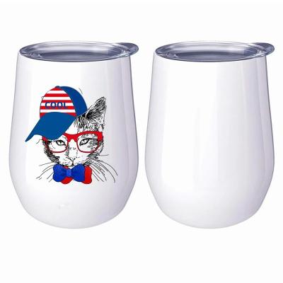 China Viable Wholesale Empty Sublimation Travel Coffee Mug 12oz Double Wall Stainless Steel Wine Tumbler Cups for sale