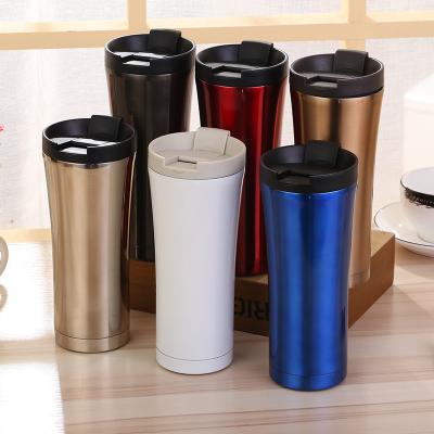 China Double Wall Stainless Steel Water Bottle Coffee Mug Sustainable Hot Hand Held Cup For Christmas Gift for sale