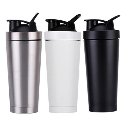 China Protein Shaker Bottle Stainless Steel Gym Shaker Kettle Sports Milkshake Mixer Water Bottle Viable Whey Protein For Fitness Bpa Free for sale