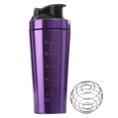 China Custom Viable Blender Logo Coffee Gym Metal Stainless Steel Protein Shaker Bottle for sale