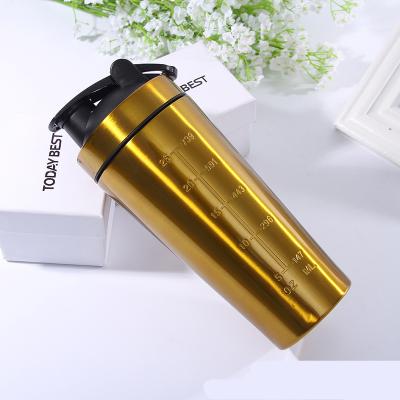 China Small Stainless Steel Ball Shaker Water Bottle With Mixing Protein Bottle Gym Viable Mixer Cup Wholesale for sale