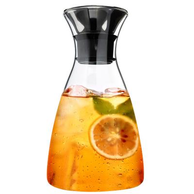 China WITH LID Ice Tea Pot Cold Water Jug High Temperature Resistant Kettle Household Glass Pitcher With Lid for sale