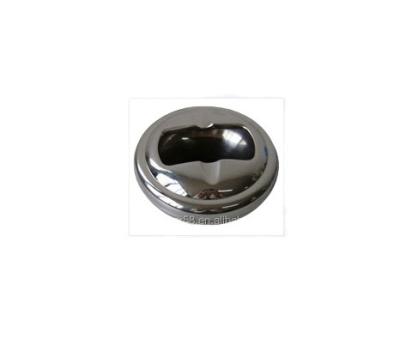 China Aluminum Metal Round Chromate Finish Outside Home Decorate Ashtray With Lid for sale