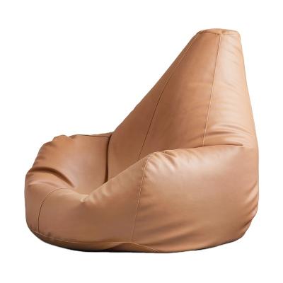 China (Other) Bulk Adjustable Indoor Furniture Tan Faux Leather Beanbag Chair Wholesale For Patio Hotel Living Room for sale