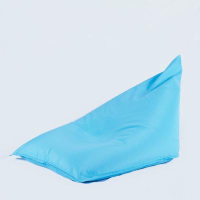 China New Triangle Shape Sky Blue Foldable Bean Bag Chair Twist Without Filling for sale