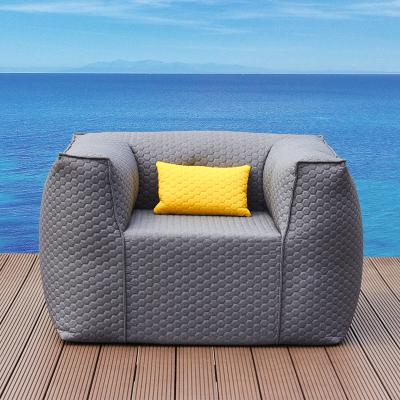 China (Other) Innovation Design Gray Armchair Removable Cover Waterproof Adjustable Embroidered Dark Bean Bag Chair for sale