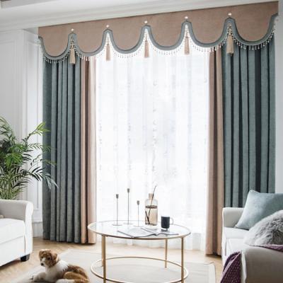 China Beautiful Blackout Valance Curtain Two Tone Color Window Screen Velvet Curtain Fabric Suppliers for sale