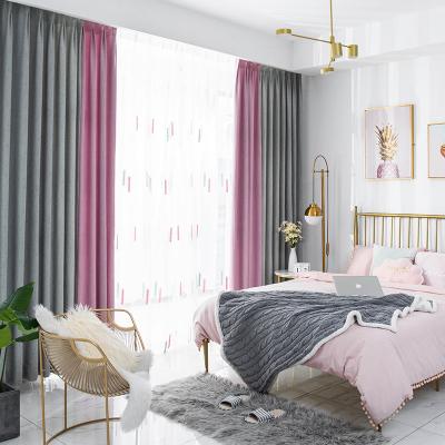 China European Luxury Blackout Blackout Hotel Plain Grommet Jacquard Fabric Curtain Panel Set With Sealed Valance for sale