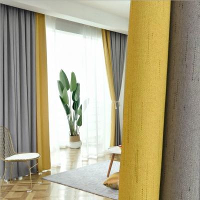 China European Luxury Blackout Color Design Yarn Dyed Covering Hotel Window Curtain For Living Room Bedroom for sale