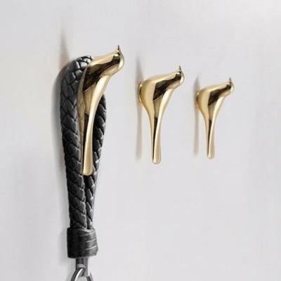 China Giraffe Wall Hook Double Head Viable Stainless Brass Hardware Metal J Brass Wall Hook for sale