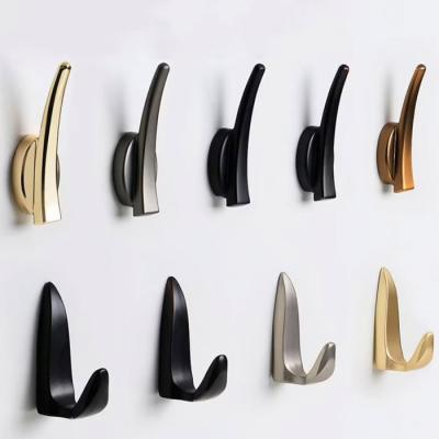 China Kitchen Wall Hook Kitchen Dish Hooks Rotatable Wall Mounted Double Sided Adhesive Hardware Viable Hanger Brass Hook for sale