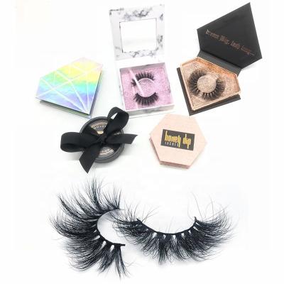 China Durable Up To 25-30 Times 100% Long 30mm Siberian 3d Mink Fur Eyelashes 22mm 25mm 27mm Eyelashes With Eyelash Packing Box for sale