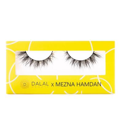 China Natural Soft Faux 3D Mink Lashes Style Hot Strip Lashes Natural Looking Synthetic Silk Lashes Lashes With Custom Eyelash Packing Box for sale