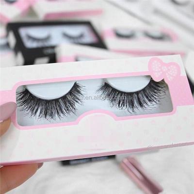 China Durable Up To 25-30 Times Real False Eyelash False 3D Mink Strip High Quality Silk Eyelashes for sale