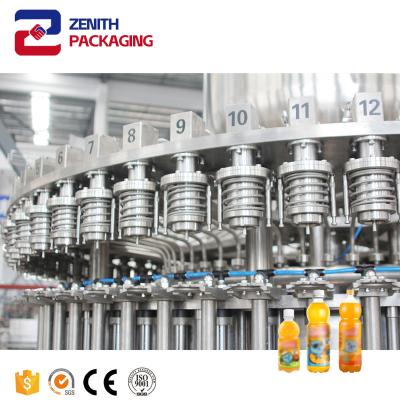 China Food Fully automatic fruit juice carbonated soft drink processing PET/glass bottle cleaning, filling, capping and packaging machine for sale