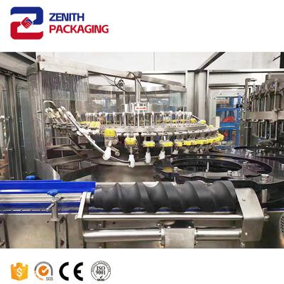 China Food Flavor water, carbonated Energy drink, liquid production, three in one filling and labeling carton packaging machine for sale