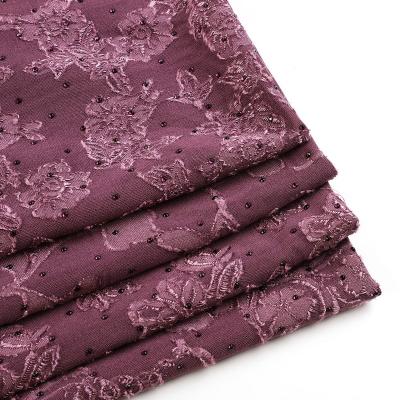 China Hot sale blackout elegant jacquard floral polyester knit fabric high quality per price per meter for sale