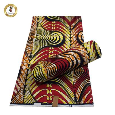 Κίνα Wholesale 100% Real Wax Africa Cotton Anti-Static Wax Fabrics 6 Yards For Garment Clothing Dress προς πώληση