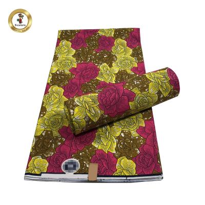 Cina 2021 Hot Sales New Anti-static African Wax Prints Fabric Ankara Cotton Genuine Wax Fabric For African Clothing in vendita