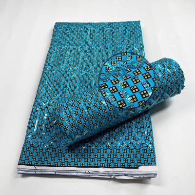 Κίνα Anti-Static Popular Design Sequins Wax African Fabric Glitter 100% Cotton For Clothing Dress Party προς πώληση