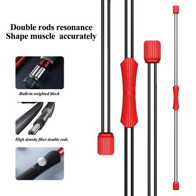 China Factory Direct Sale Universal Rods Double Weighted Blocks Shaking Flexi Stick High Frequency Vibration Exercise Bar for sale