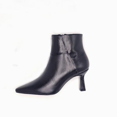 China Lady Fashion Ankle Boots Croc round PU boots with elastic block heels boots for ladies sexy boots shoes woman for sale