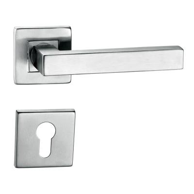 China Stainless Steel Modern Popular Commercial Square Apartment Style Silver Door Handle for sale