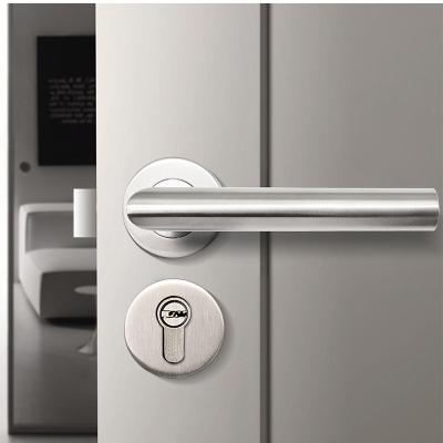 China Modern the most popular interior knurled simple design stainless steel lever door handle for sale