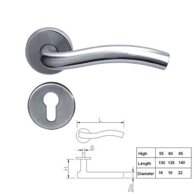 China New Modern Style European Stainless Steel Lever Door Handle With Escutcheon Plate for sale