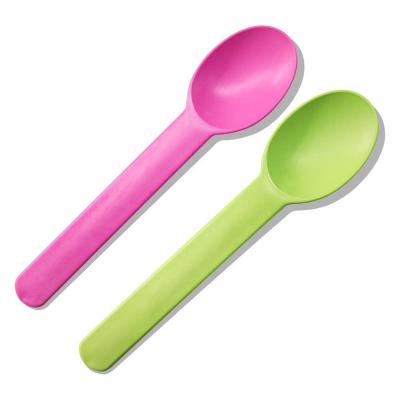 China 100% Compostable New Arrival Eco-Friendly Disposable Cornstarch Dessert Spoon With Individual Packaging for sale