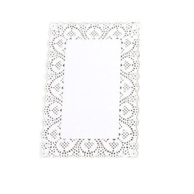 China Kitchen Hotel Room Decorative DIY Home Restaurant Scrapbooking Opens Disposable Food Grade Square Lace Paper White Place Mats for sale