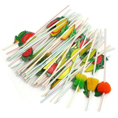 China Wholesale or Customized Home.Restaurant.Bar.Hotel.Wedding Tropical Plastic Drinking Straws for Cocktail Fruit Party for sale