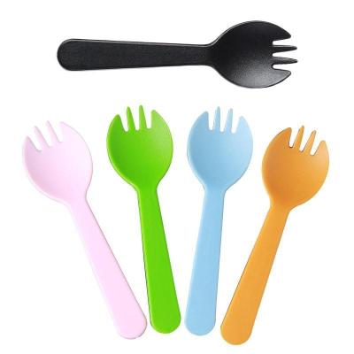 China Hotel restaurant party home factory wholesale price colored disposable plastic spork for desserts and cakes use for sale