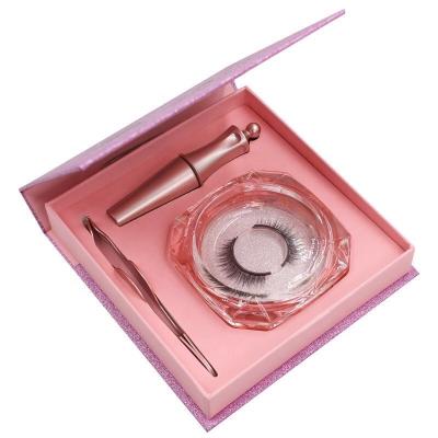 China Glue free magic magnetic eyeliner adhesive egan mink whips silk 3d eyelashes natural faux mink long lashes for sale