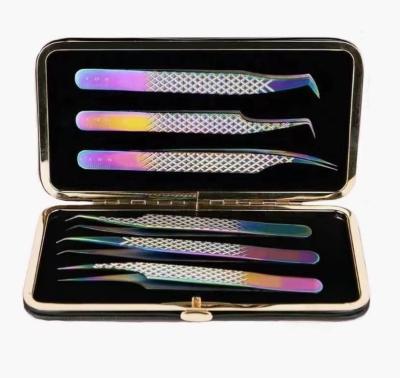 China For Wholesale Custom Logo Tweezer Kits Custom Eyelash Extension Supplies Easy Extension Wicks Fan Made Eyelash Extension Tweezers And Others for sale