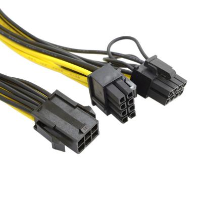 中国 99.99% 6 Pin To Double Splitter Power High Quality Pure oxgen-free Copper Extension Cable 8 Pin Cable For Video Card Pcie For Parts PC 販売のため