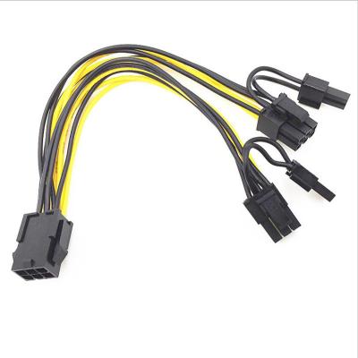 China 99.99% Hot Selling 20cm High Quality Pure Oxygen Free Copper 6pin To Dual 8pin Cable For Molex Parts 6 Pin To Dual 8 (6+2) Pin Graphics Video Card Power Cable for sale