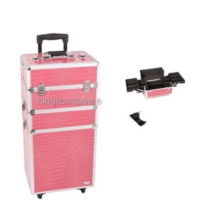 China Professional Aluminum Travel Cosmetic Storage Case Make Up Box for sale