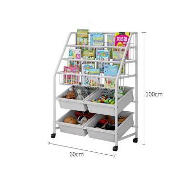 China (Height)Adjustable Children's Shelf Toy Storage Induction Rack Multifunctional Bathroom Kitchen Trolley With Wheel for sale