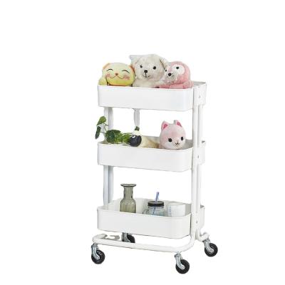 China New Modern Simple Mobile Amazon Shelving Carts, Floor-to-Ceiling Racks, and Multi-Layer Kitchen Storage for sale