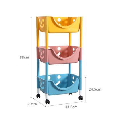 China Tiktok 2022 3-layer new design children's toy household bathroom kitchen rack eco-friendly simple and modern storage shelf for sale