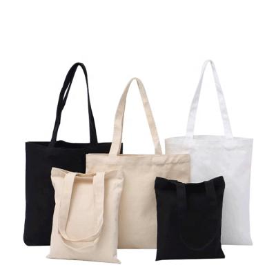 China Wholesale 100% Promotional Handled Cotton Canvas Tote Bag Black Custom Print Canvas Handle Tote Bag for sale