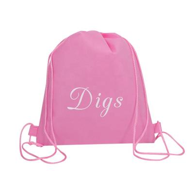 China Recycle And Durable OEM Low Cost Custom Nonwoven Drawstring Backpack Bag for sale