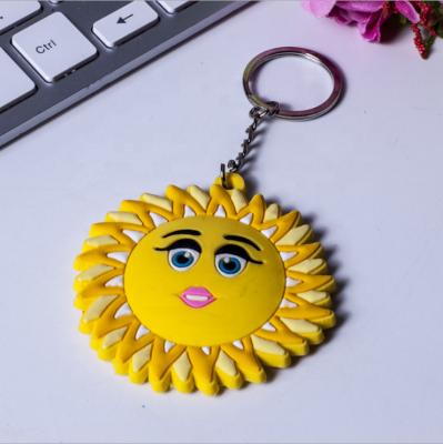 China Festival Design Custom Sunflower Shaped Soft PVC Rubber Key Chain for sale