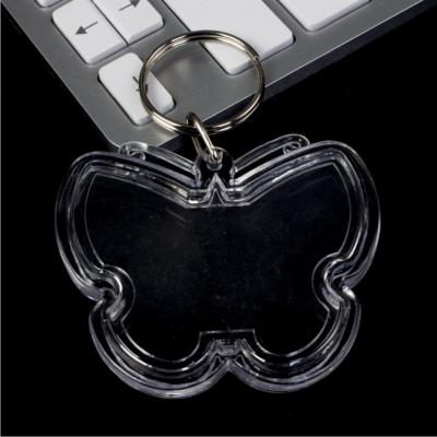 China Clear Festival Butterfly Shaped Plastic Acrylic Photo Frame Keychains for sale