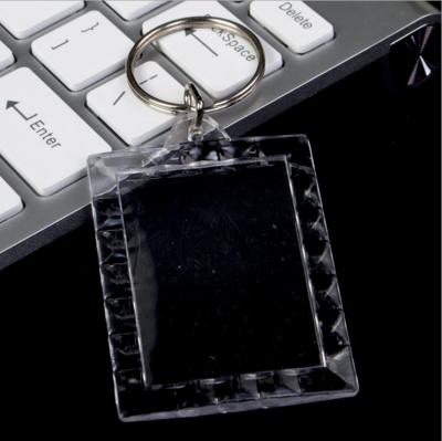 China Festival cheap clear plastic acrylic photo key chain in bulk for sale