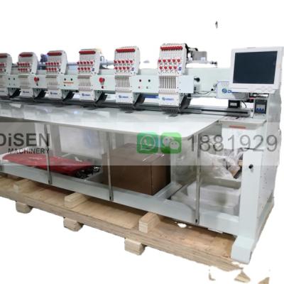 China Making Embroidery 6 Head 12 Stitch 15 Needle Flat Computer Embroidery Machine for sale