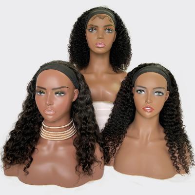 China Easily Styled Curly Headband Wig Cap Wig Cap Adjustable Wig Hairband Curly Hair for sale